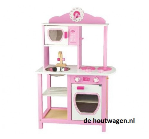 houten keukentje roze viga toys